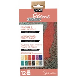 Pebeo Fantasy Prisme 12 X 20ml Paint Set Honeycomb Effect Craft Artist 757431